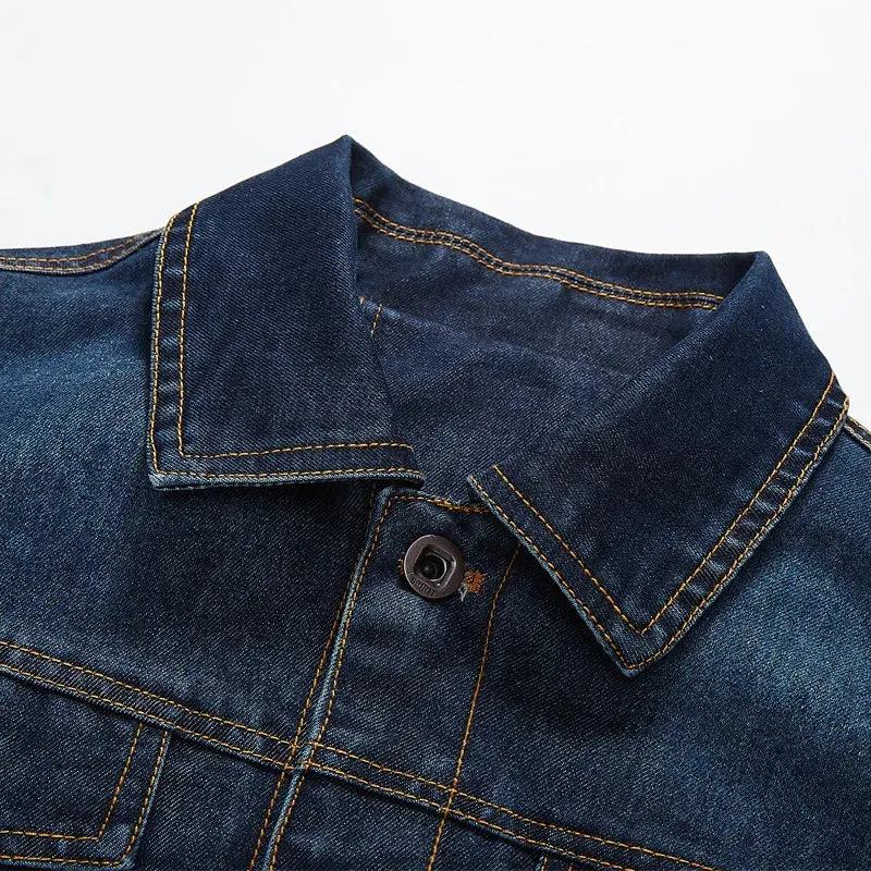 Men's Slim Cowboy Jean Buttons Denim Jacket