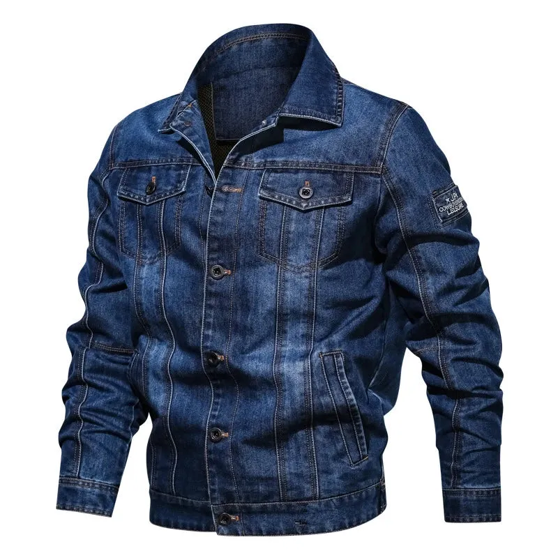 Men's Slim Cowboy Jean Buttons Denim Jacket