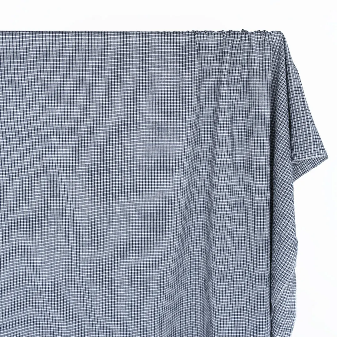 Mini Plaid Lightweight Handwoven Cotton - Navy/White