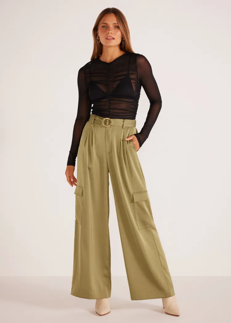 MINKPINK Anissa Pant - Khaki ***FINAL SALE***