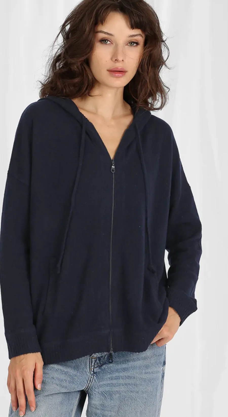 Minnie Rose Cashmere Oversized Zip Hoodie