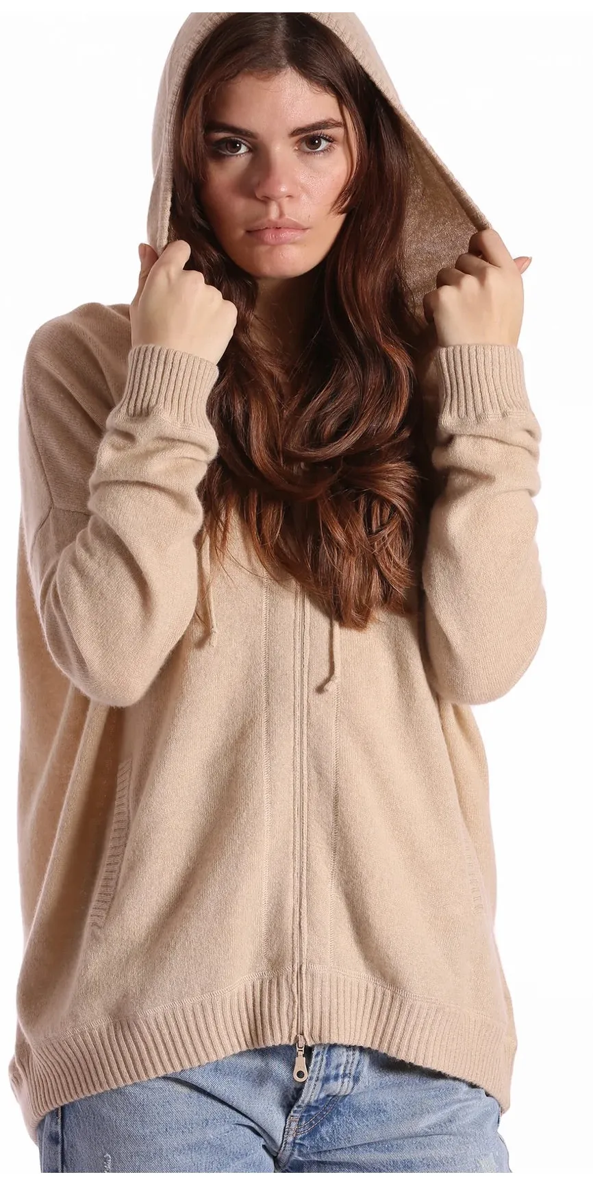 Minnie Rose Cashmere Oversized Zip Hoodie