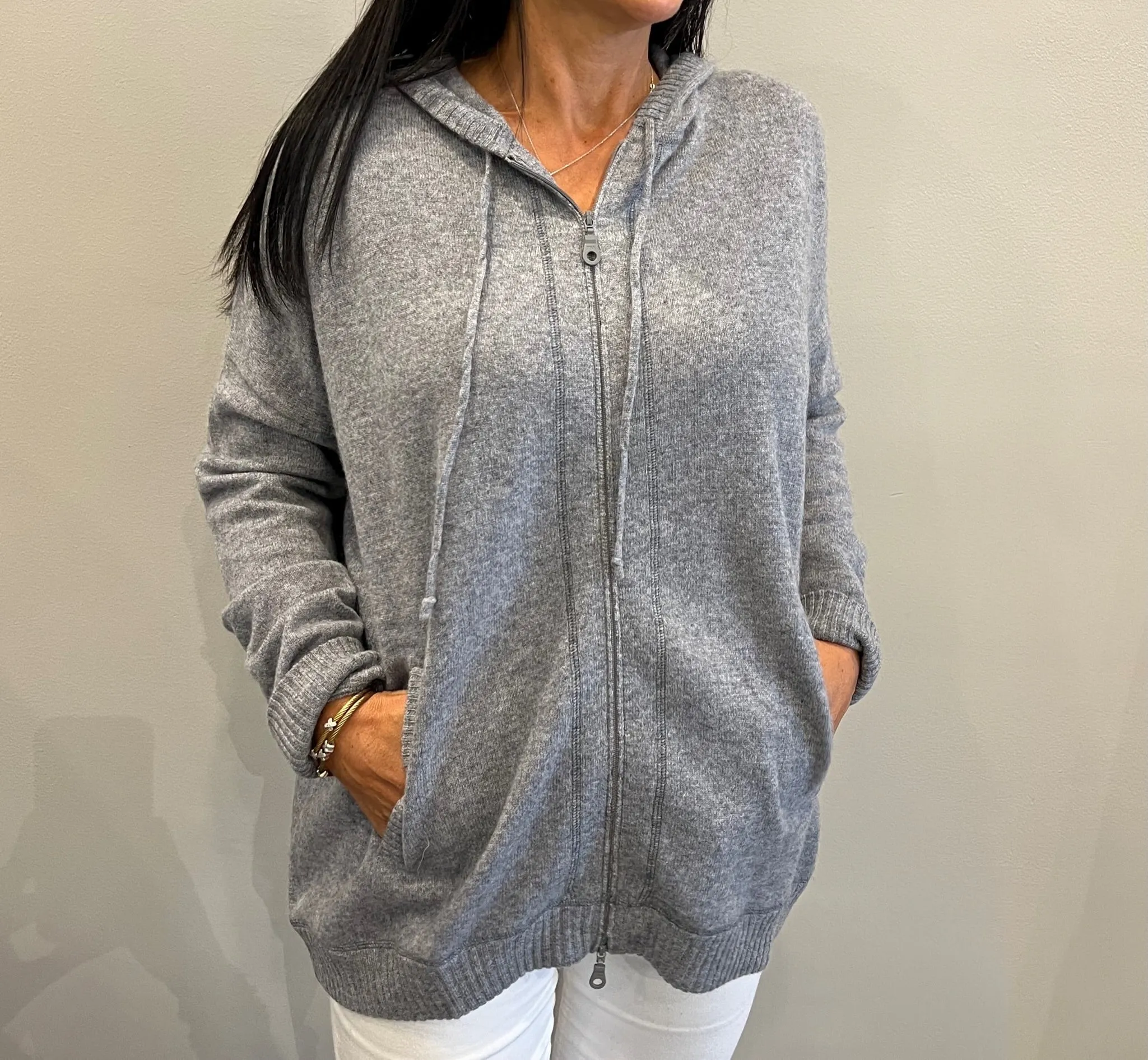 Minnie Rose Cashmere Oversized Zip Hoodie