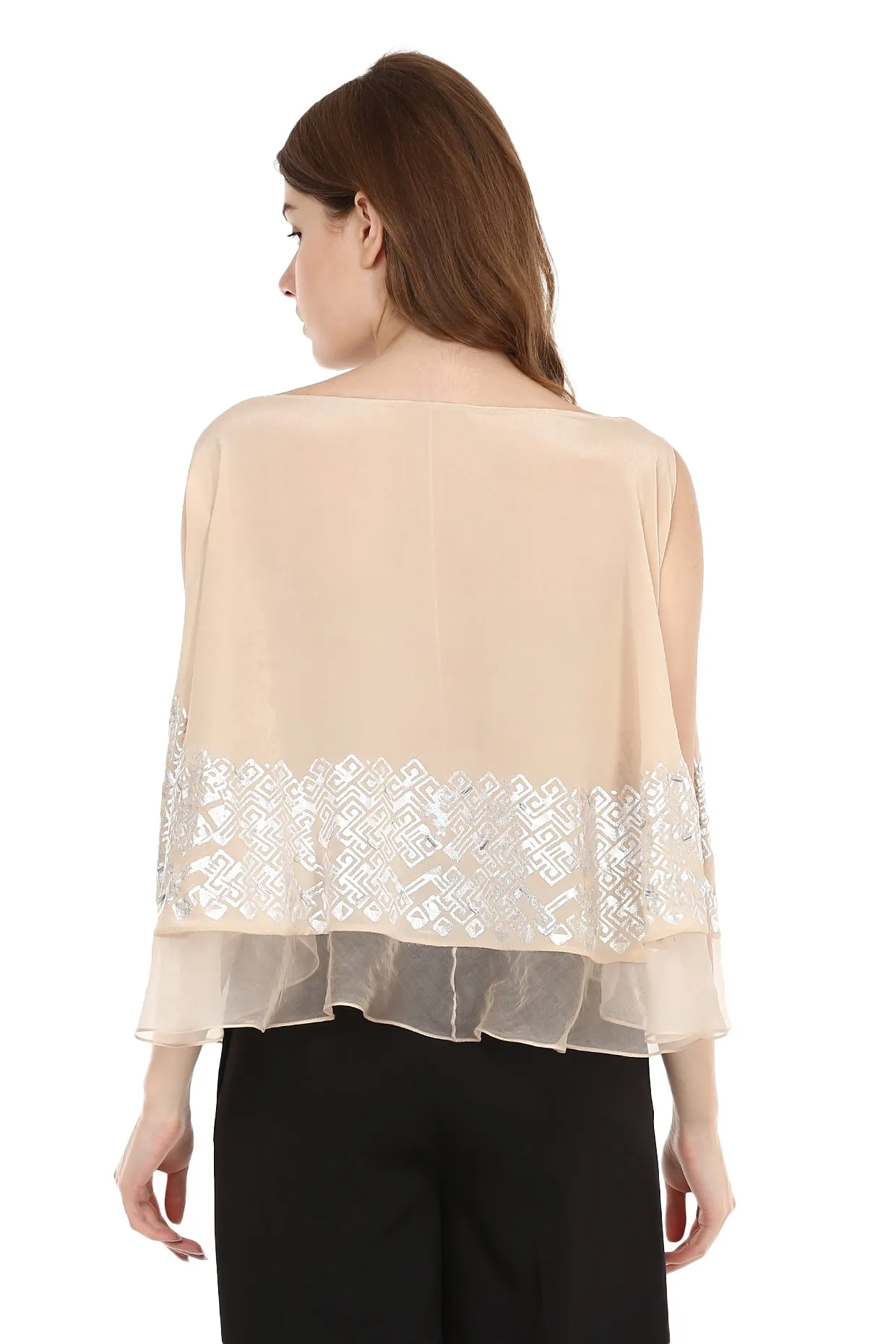 Nude Top With Silver Detailing