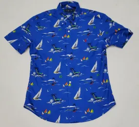 Nwt Polo Ralph Lauren Allover Sailboat Print Classic Fit Button Down