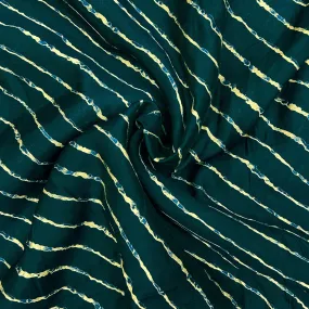 Peacock Blue Leheriya Printed Muslin Fabric