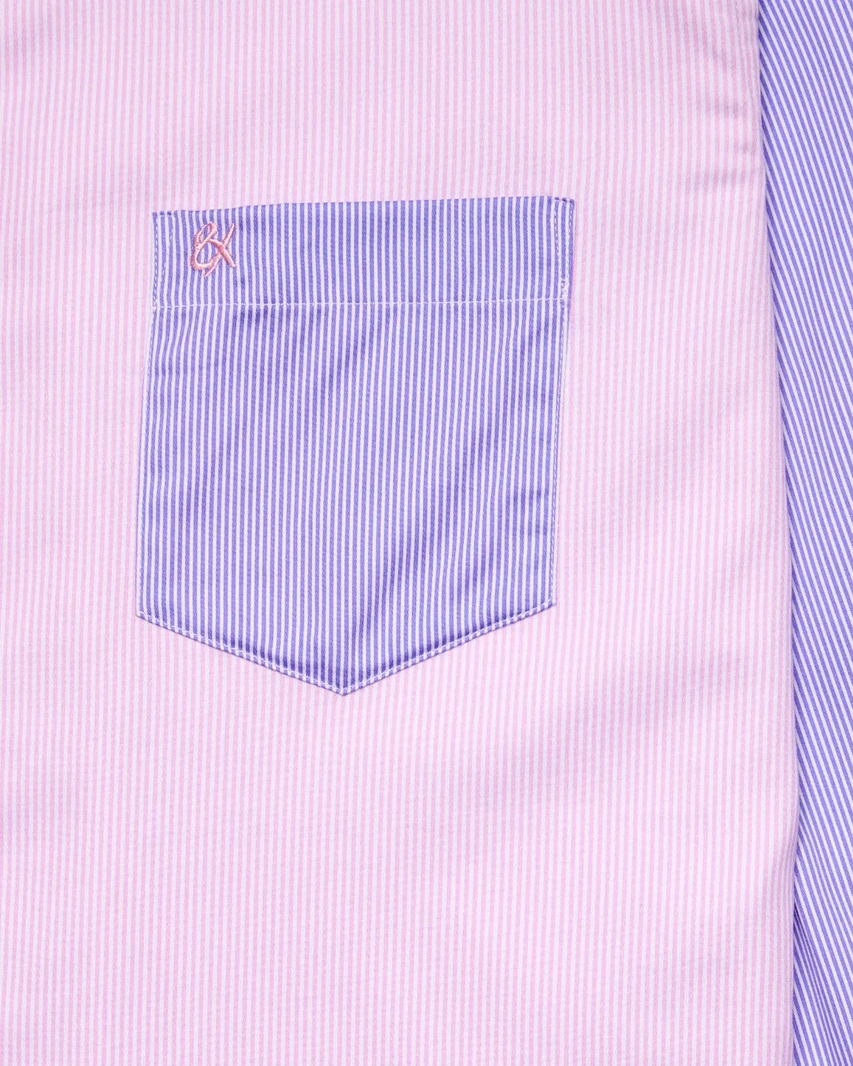 Pink   Blue Striped Button Down Shirt