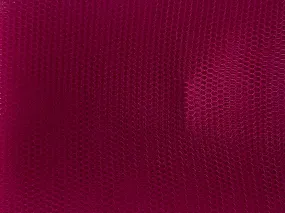 Plum Dark Red Plain Net Fabric