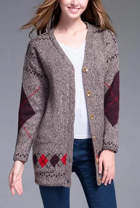 Printed Plus Size Cardigan Sweater