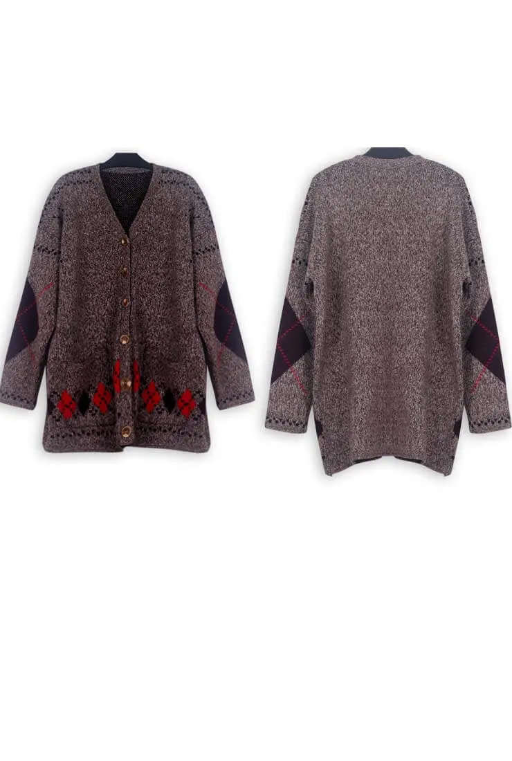 Printed Plus Size Cardigan Sweater