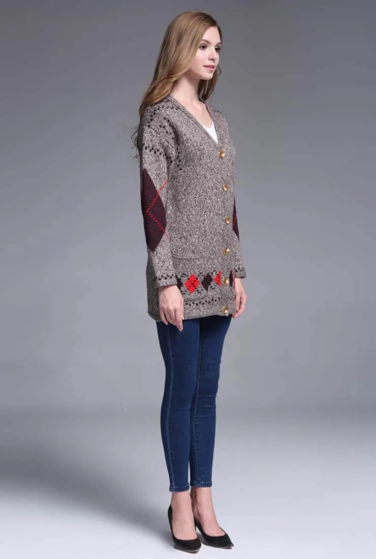 Printed Plus Size Cardigan Sweater