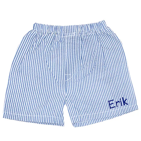 Seersucker Shorts  Navy