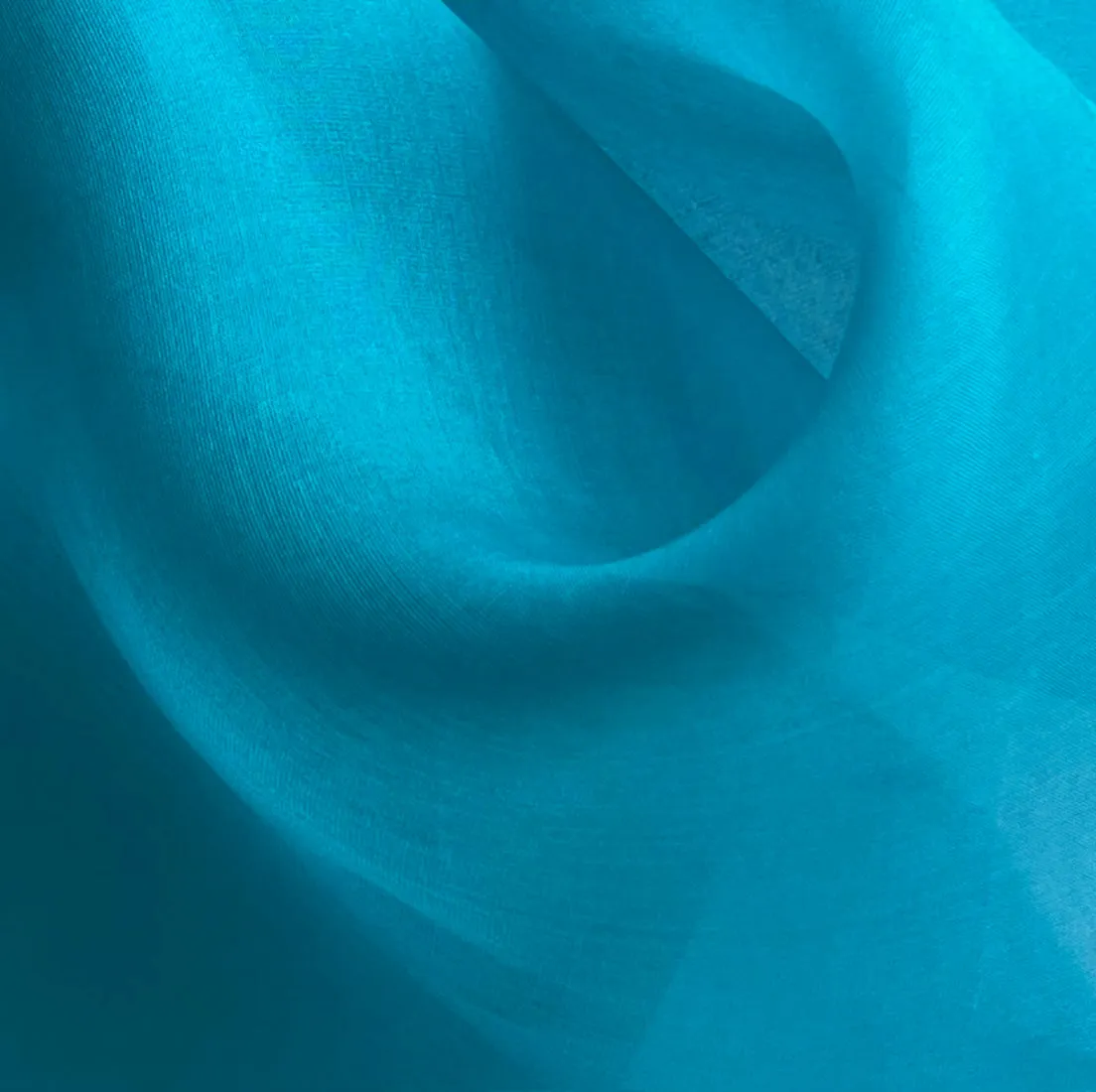 Semi-Sheer Persian Turquoise Silk Organza (Made in Italy)