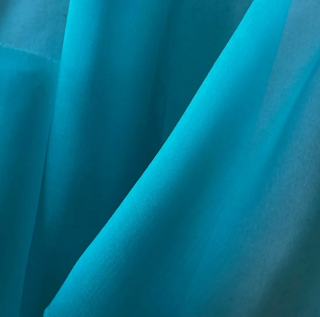 Semi-Sheer Persian Turquoise Silk Organza (Made in Italy)