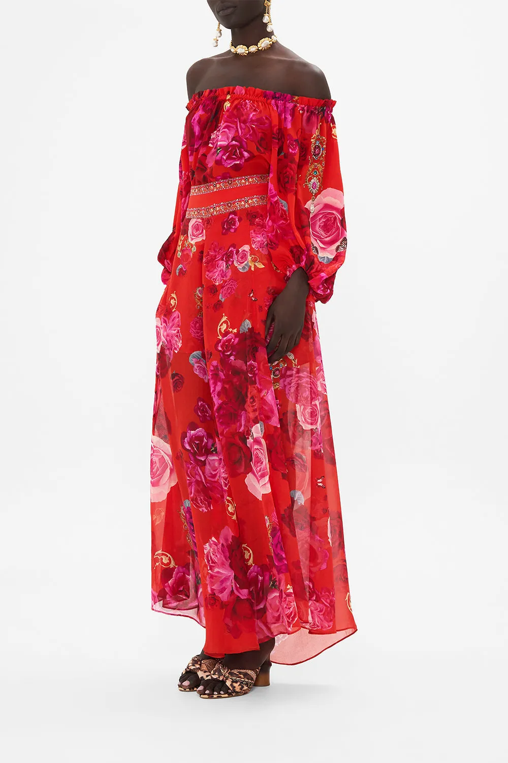 SHEER WIDE LEG PANT ITALIAN ROSA