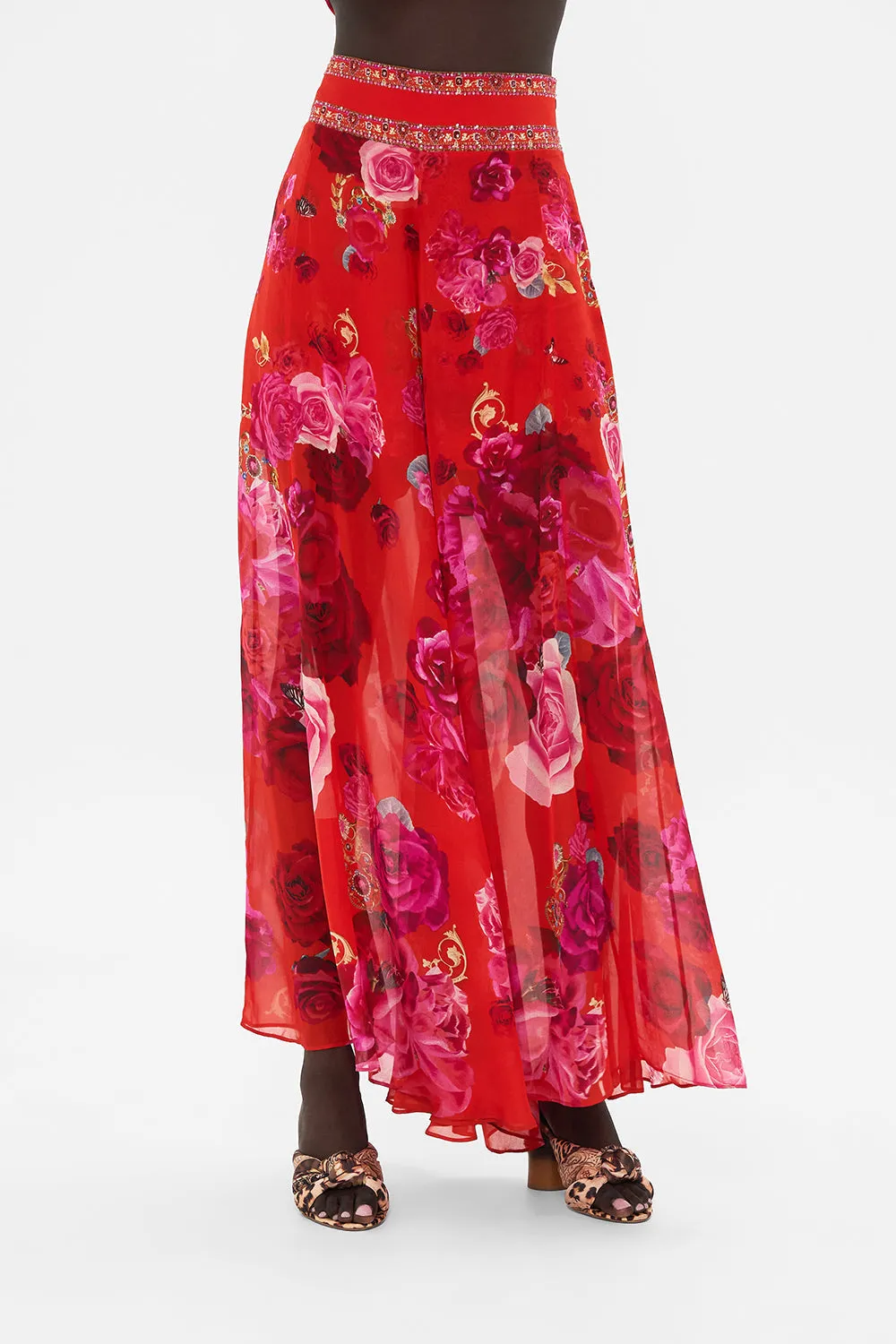 SHEER WIDE LEG PANT ITALIAN ROSA