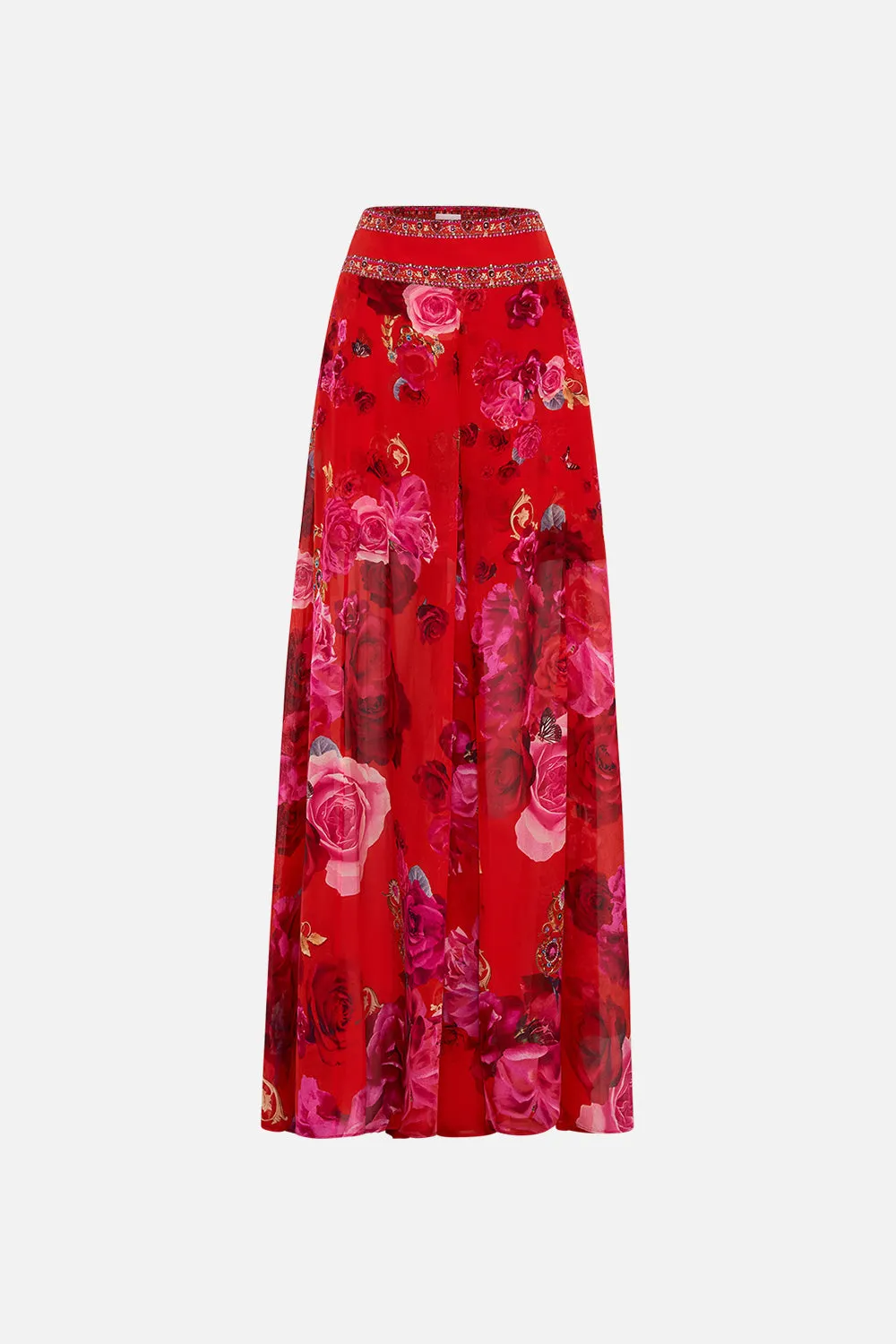 SHEER WIDE LEG PANT ITALIAN ROSA