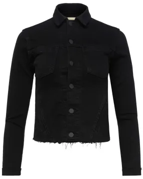 Slim Raw Janelle Jacket in Saturated Black