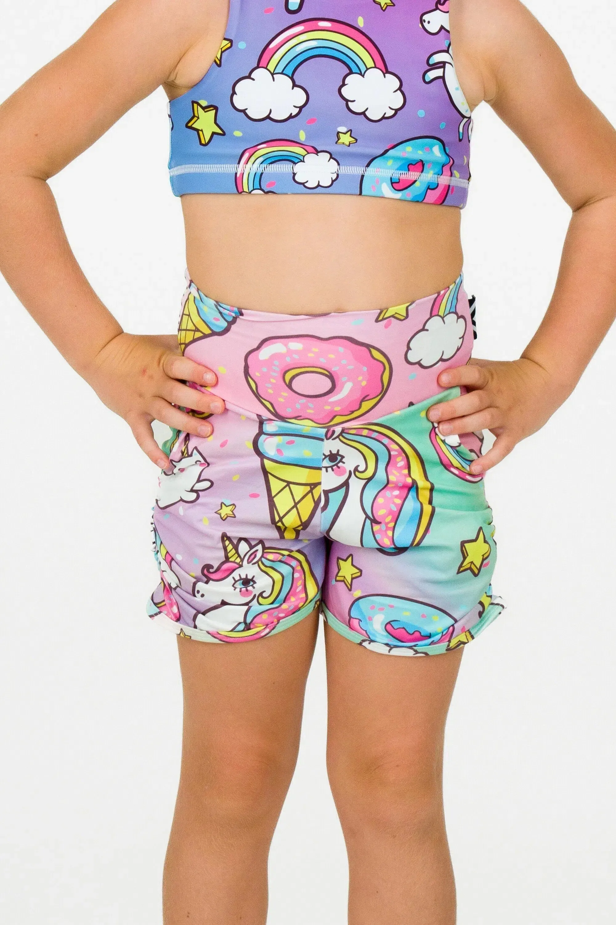Soft To Touch Kids Jogger Shorts - Unicorn