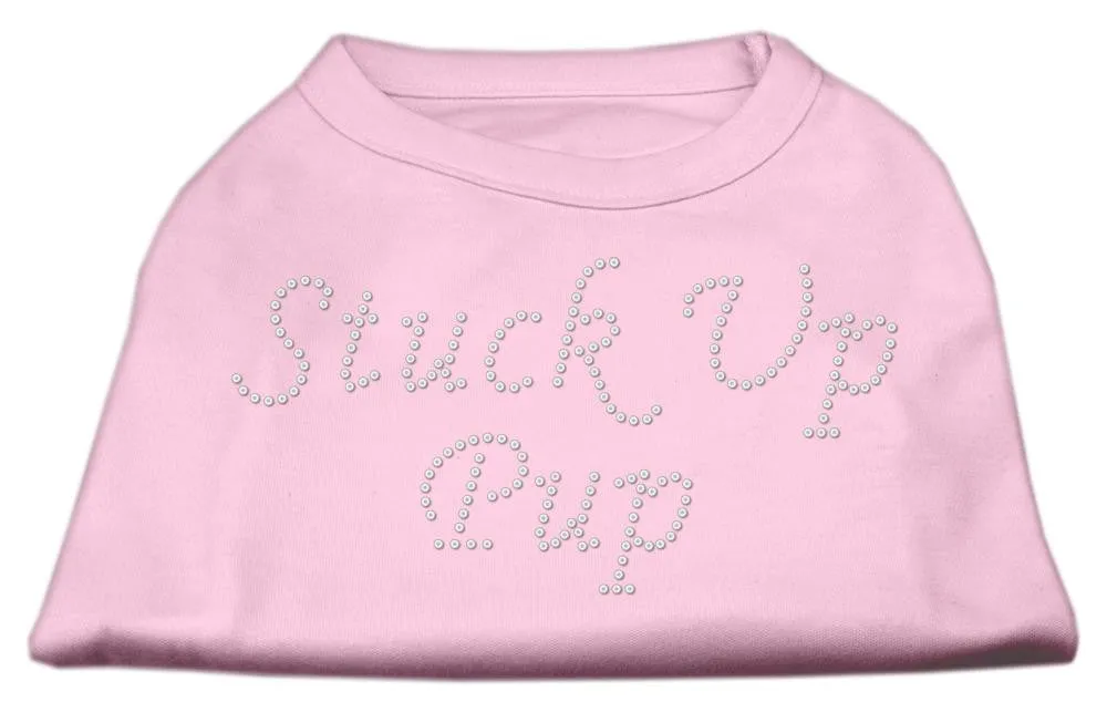 Stuck Up Pup Rhinestone Shirts Light Pink XS (8)