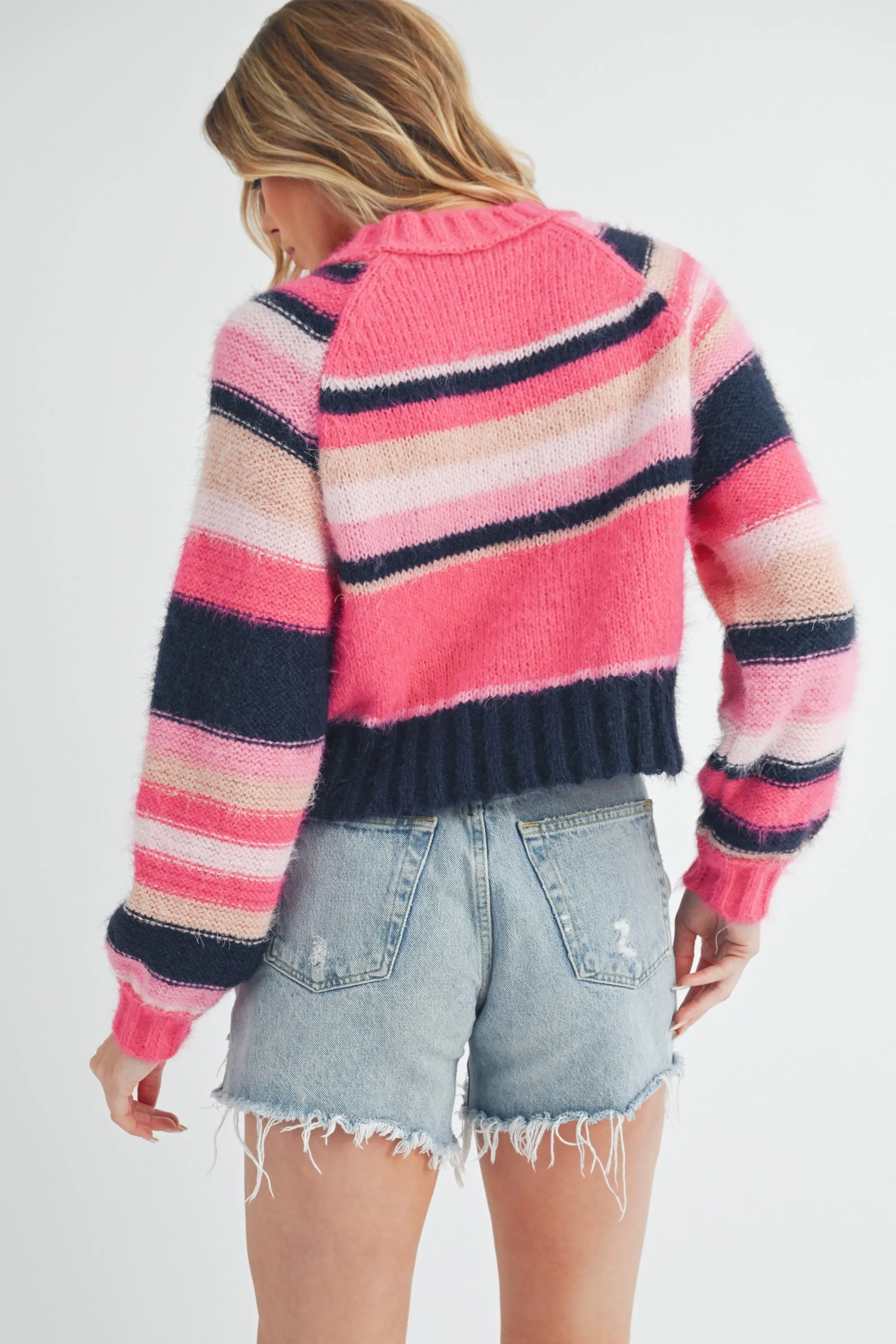 Sunset Stripes Fuzzy Sweater