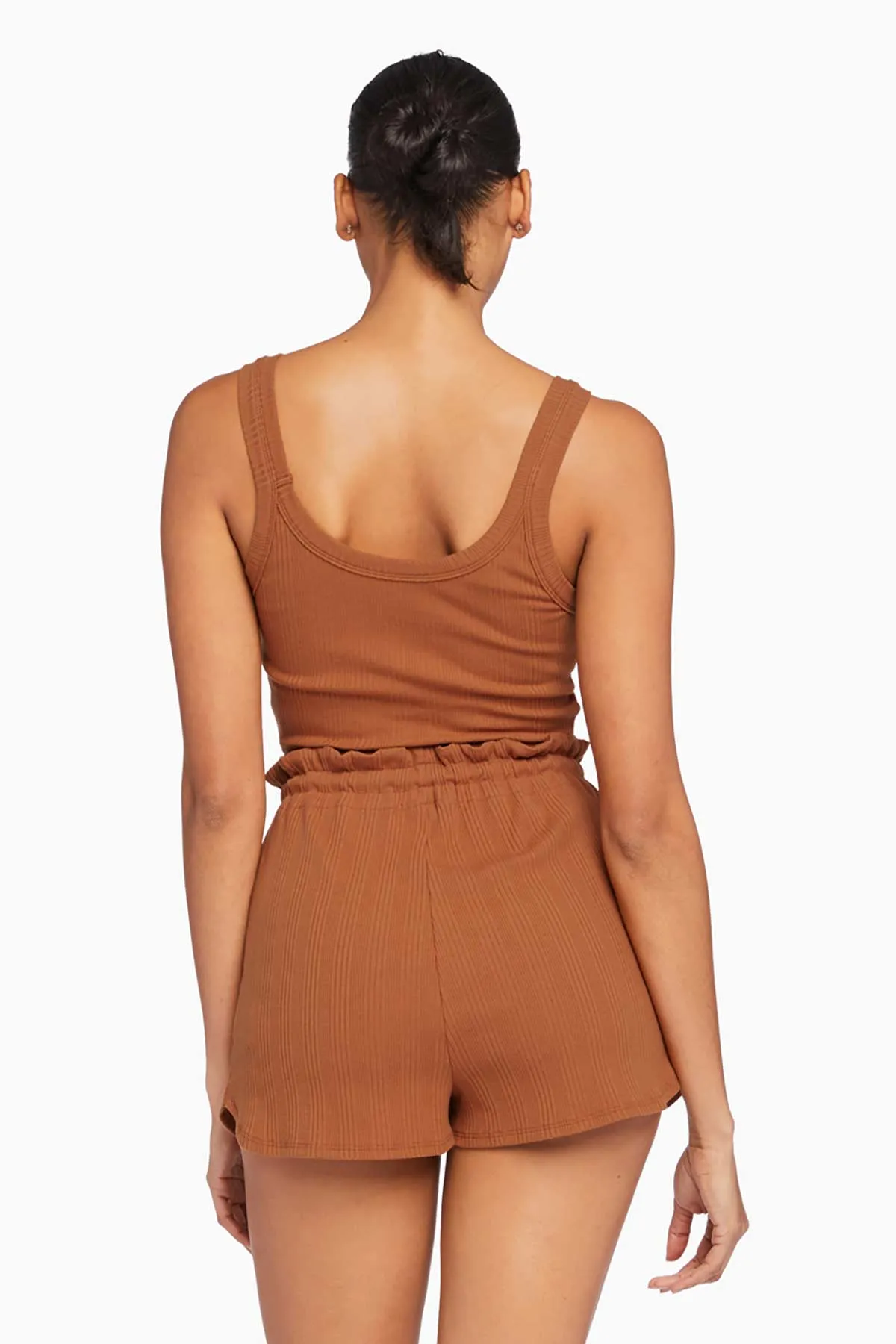 Thalia Organic Rib Shorts - Chai Organic Rib