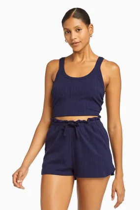 Thalia Organic Rib Shorts - Midnight Organic Rib