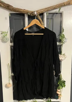 Torrid Black Front-Tie Cardigan 2X
