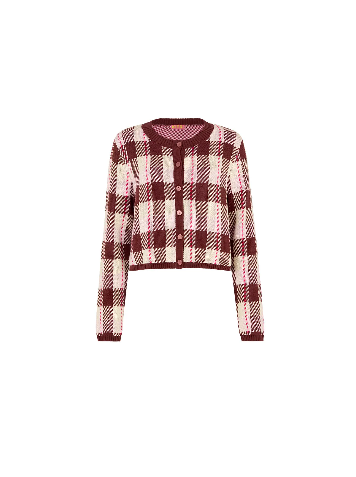 Ulla Pink Check Cardigan