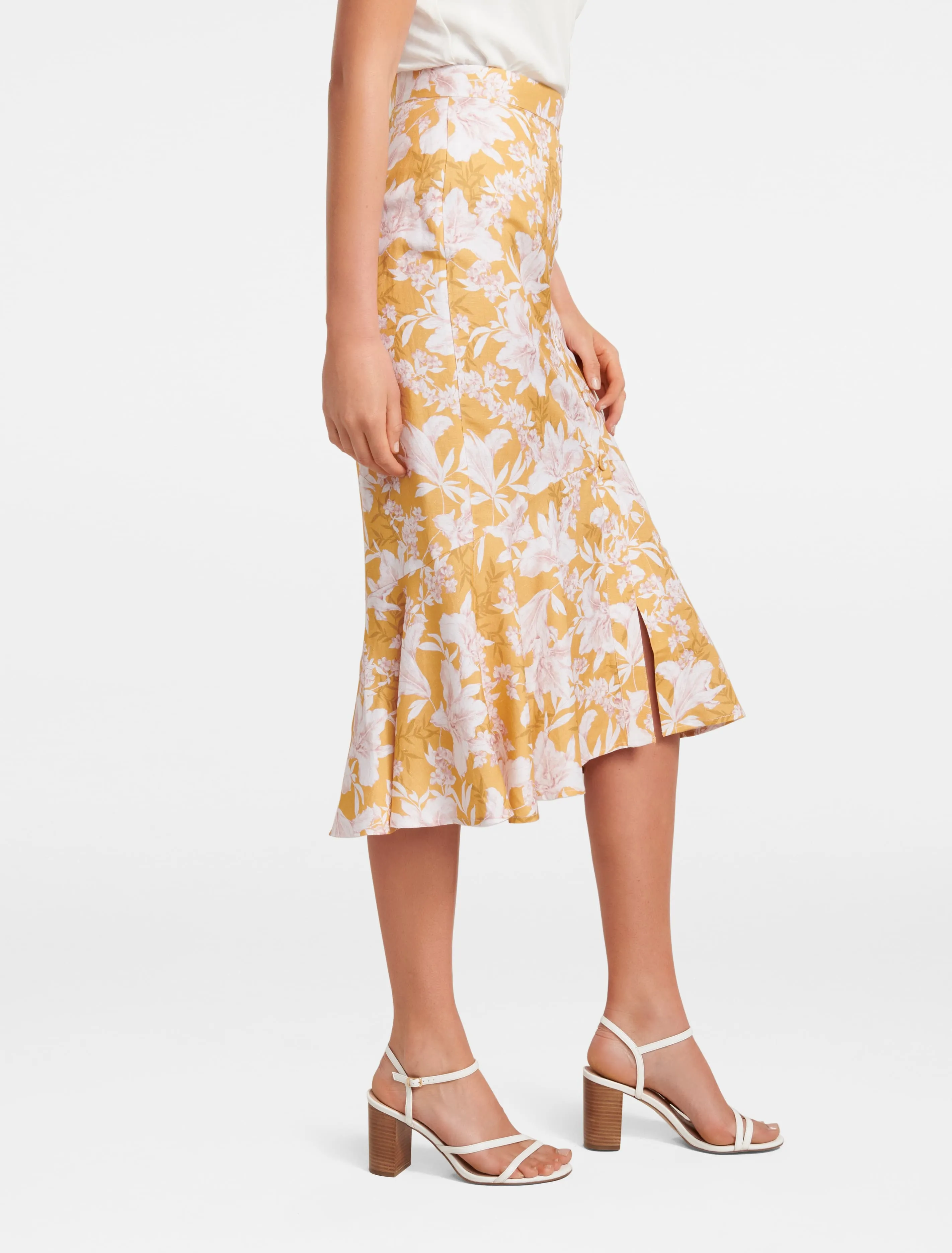 Valerie Button Down Midi Skirt