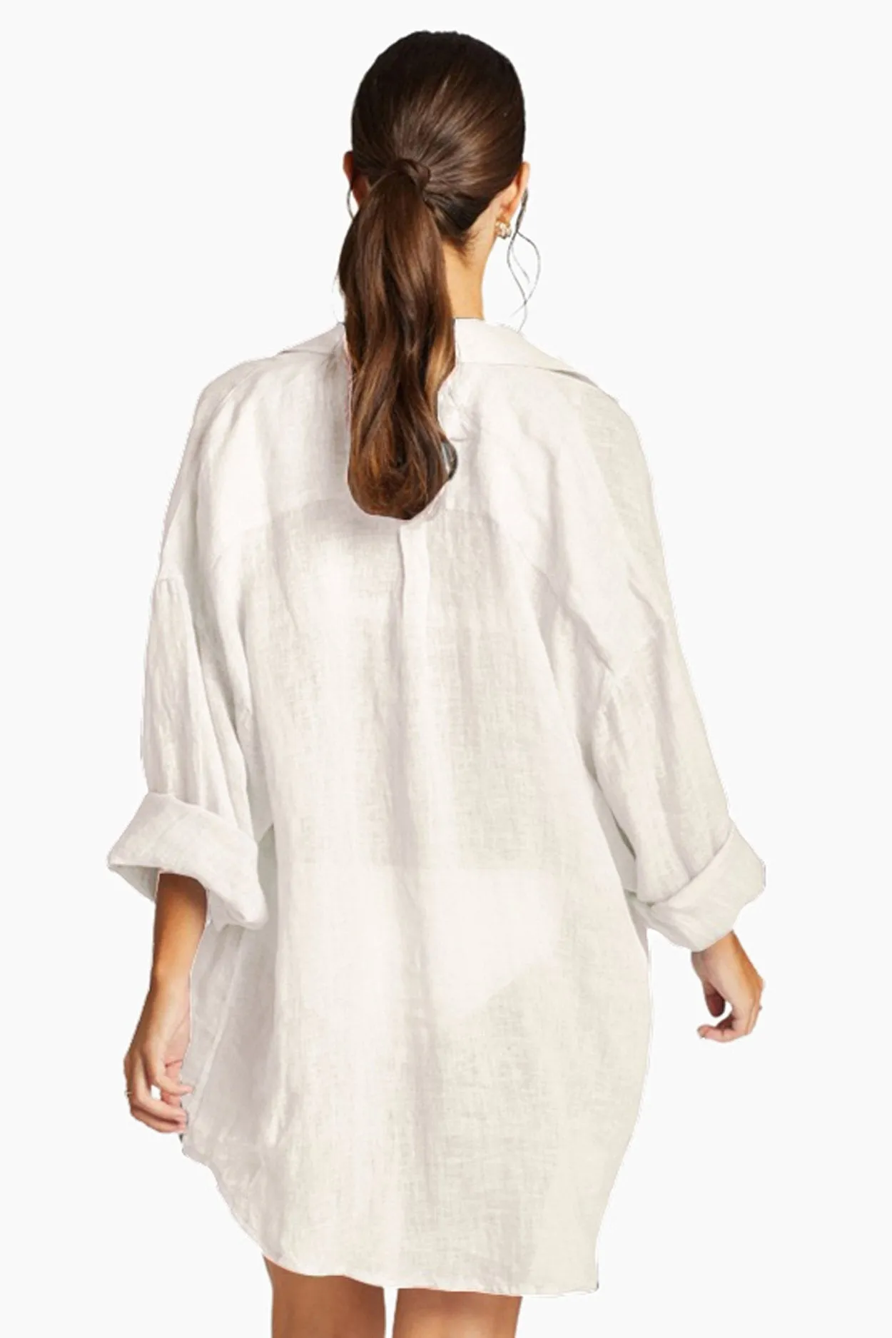 VITAMIN A Playa Oversized Linen Coverup Shirt - More Colors Available