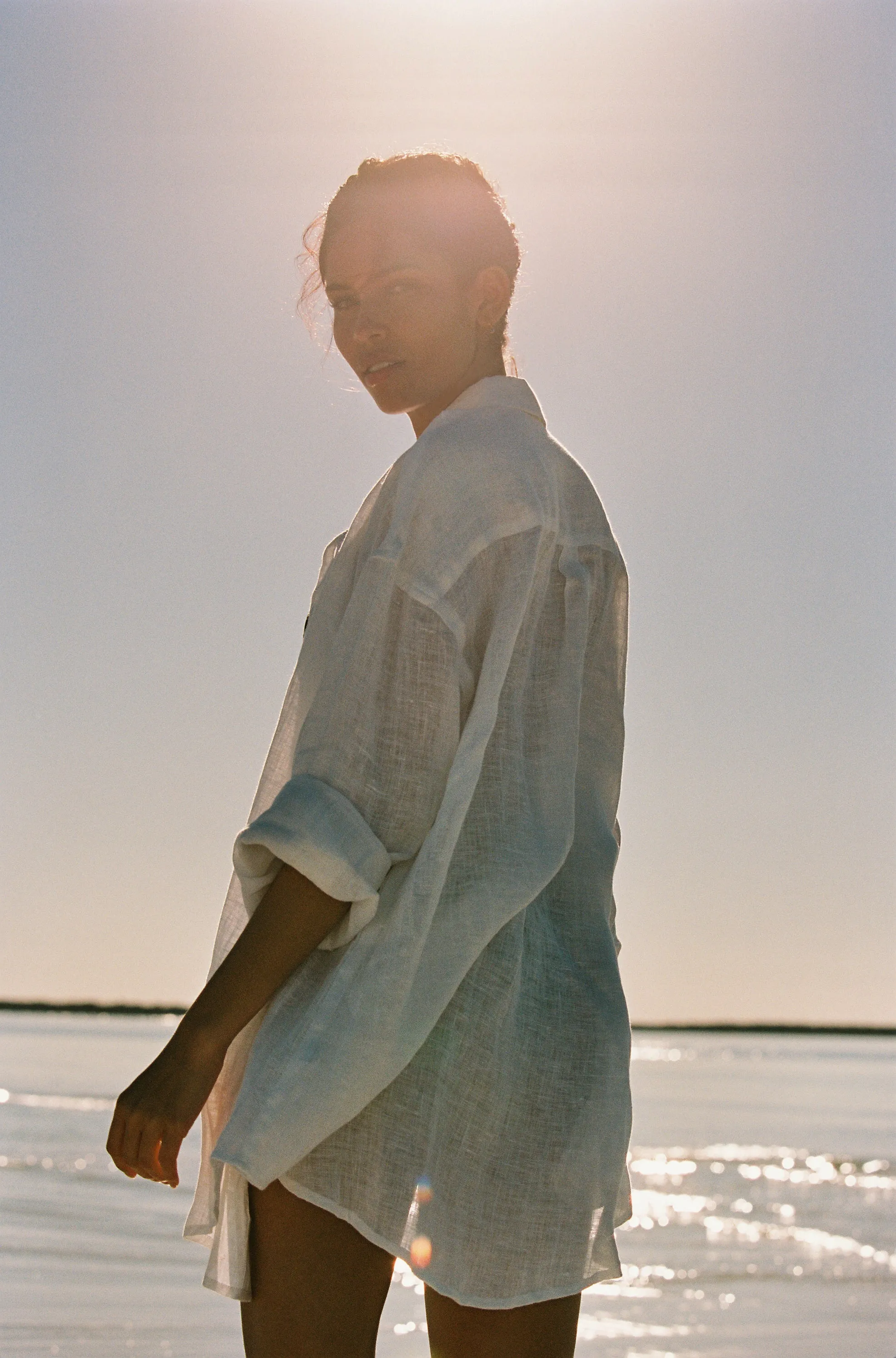 VITAMIN A Playa Oversized Linen Coverup Shirt - More Colors Available
