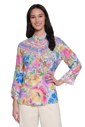 Watercolor Floral Top - Floral Multi