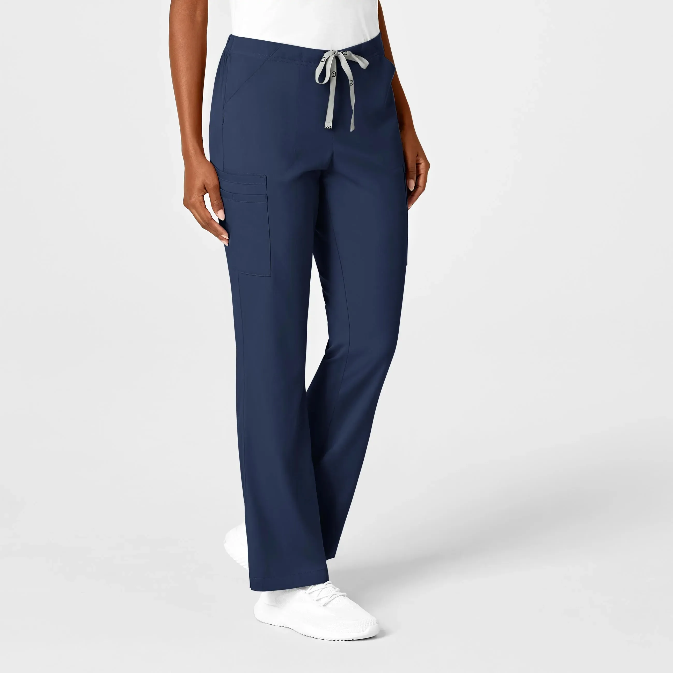 Wink Women's Moderate Flare Leg Cargo Scrub Pant - Navy