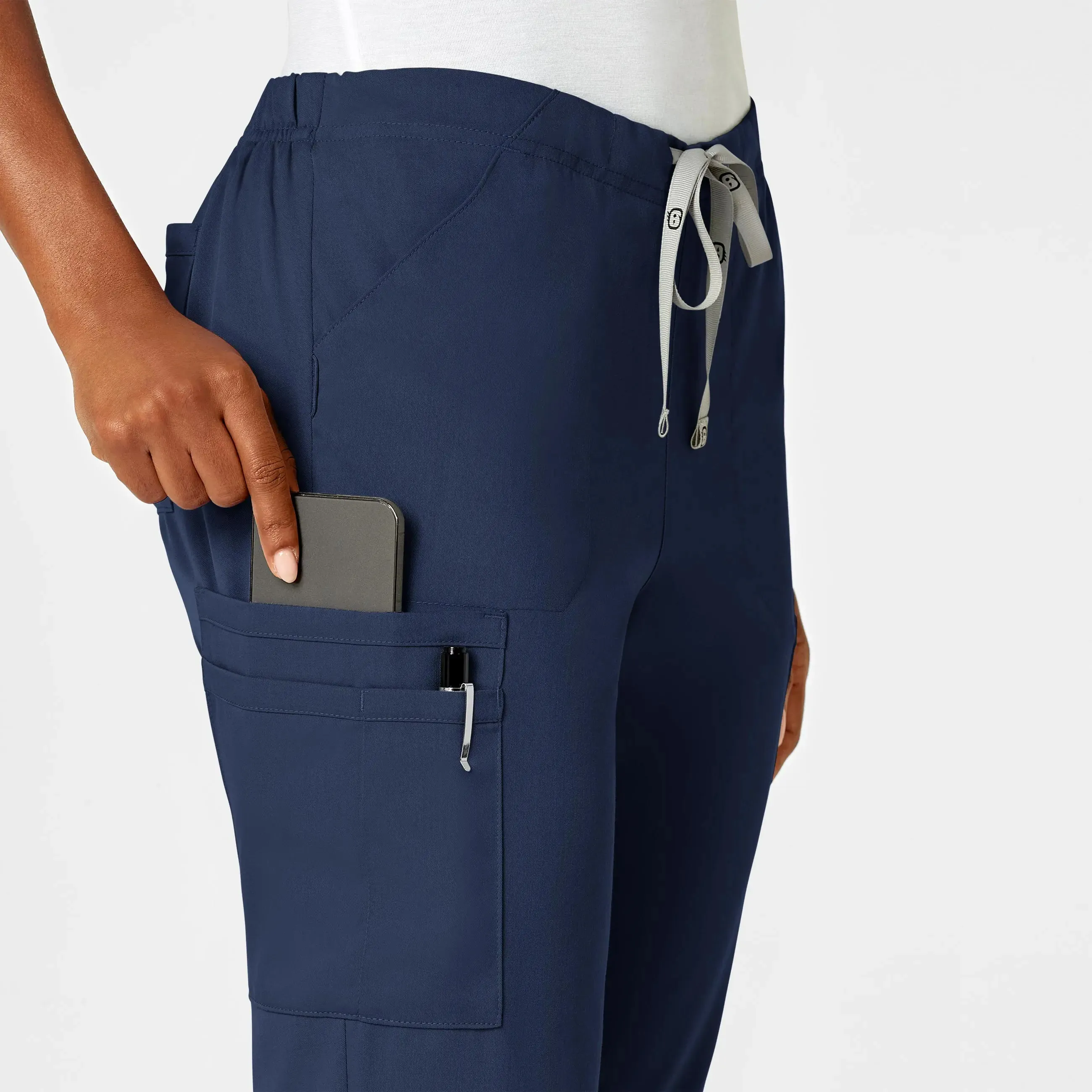 Wink Women's Moderate Flare Leg Cargo Scrub Pant - Navy