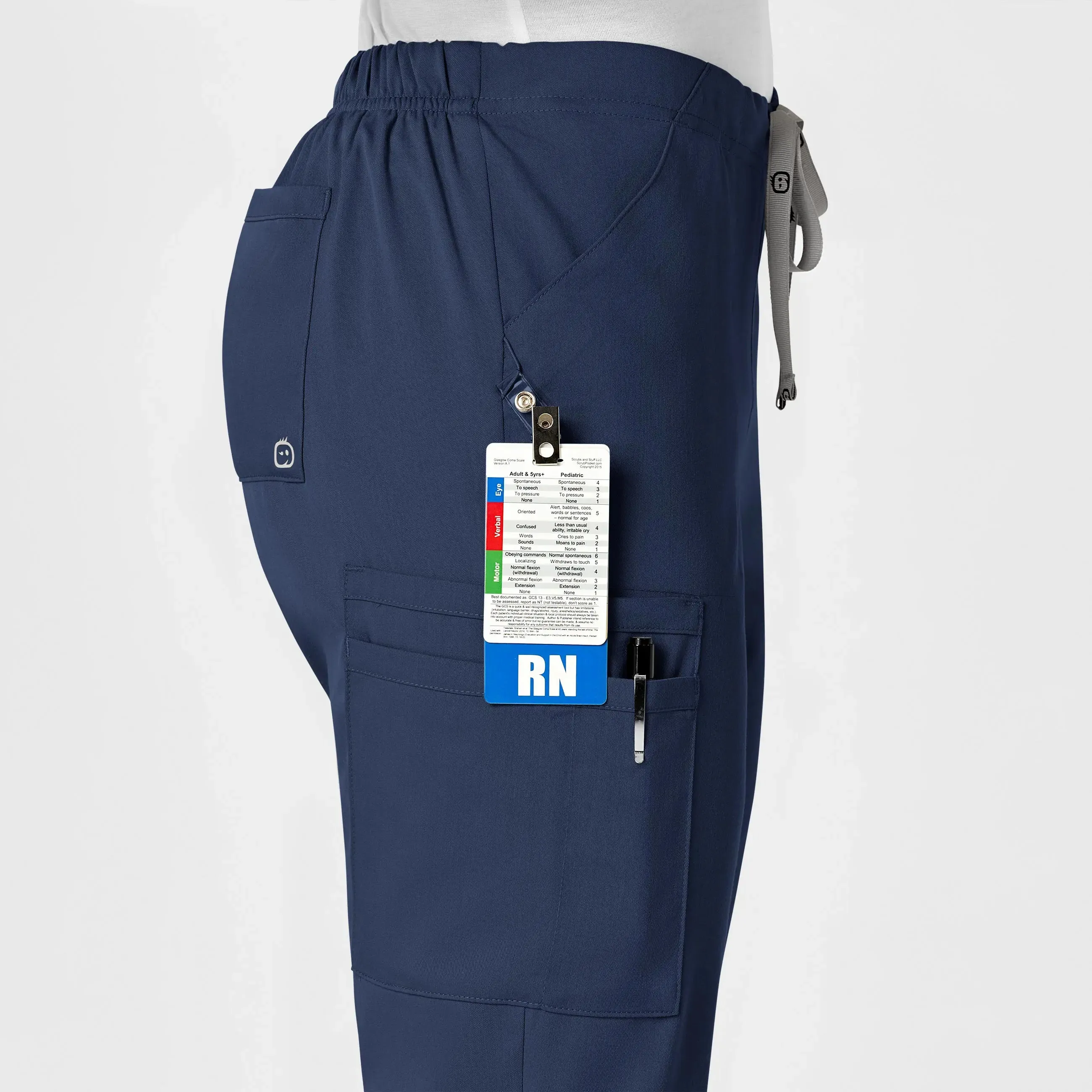 Wink Women's Moderate Flare Leg Cargo Scrub Pant - Navy