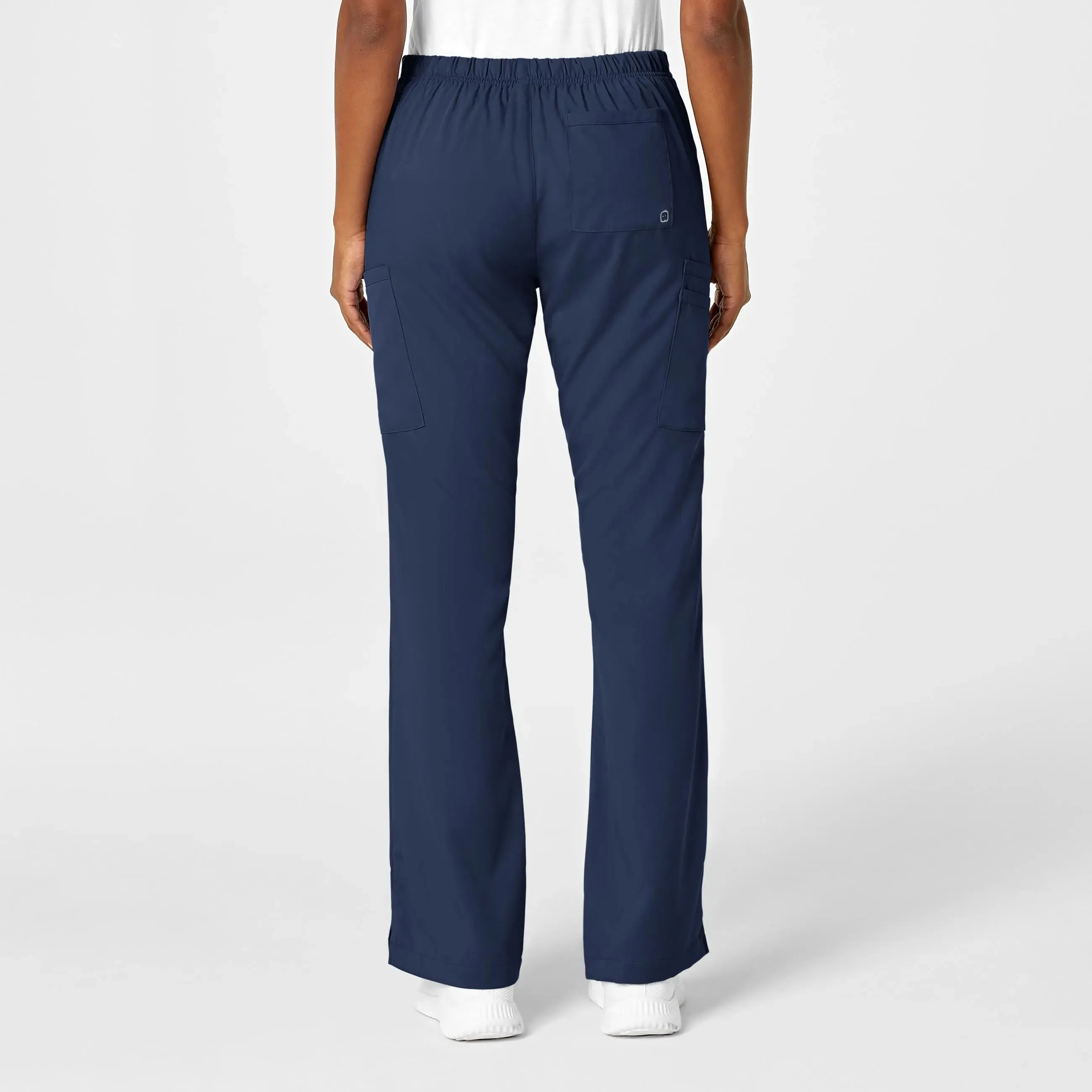 Wink Women's Moderate Flare Leg Cargo Scrub Pant - Navy