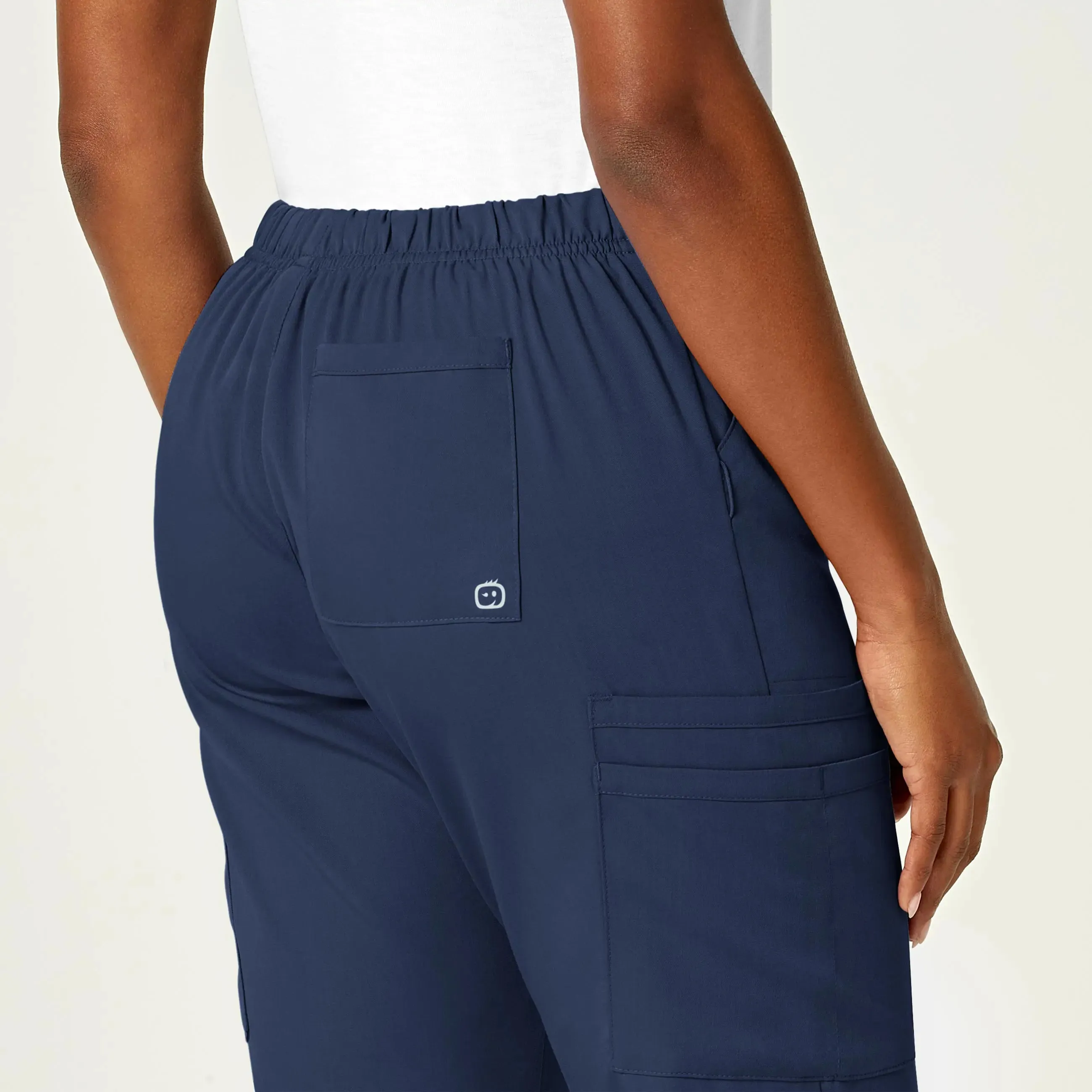 Wink Women's Moderate Flare Leg Cargo Scrub Pant - Navy