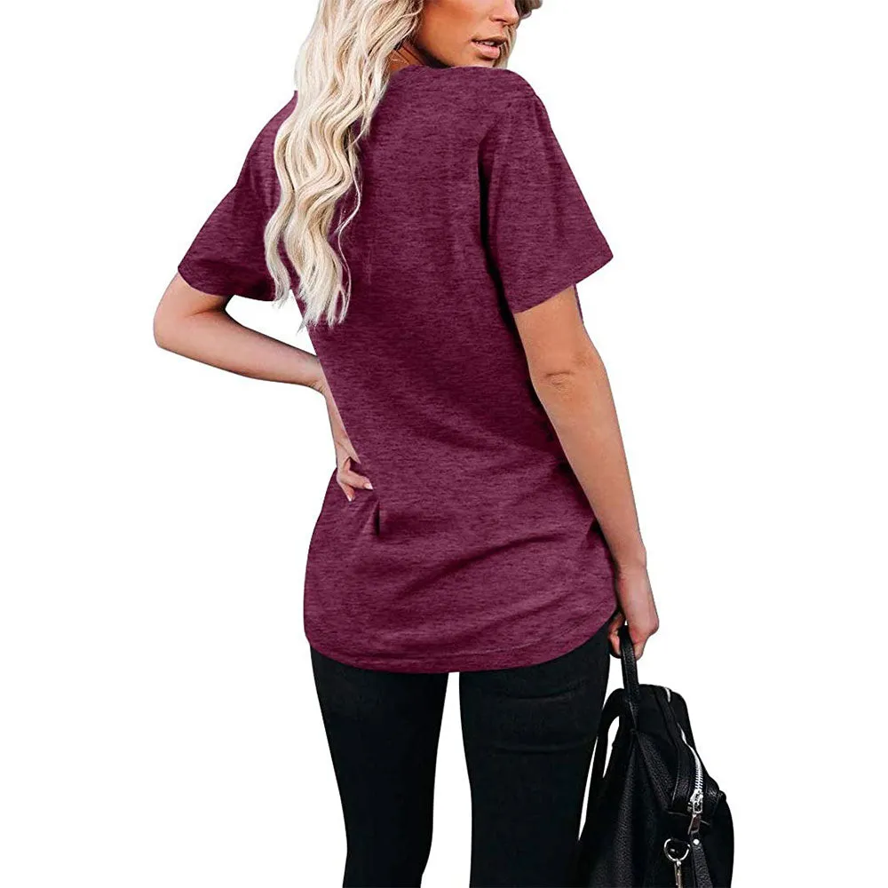 Women V Neck T Shirts Tee Tops