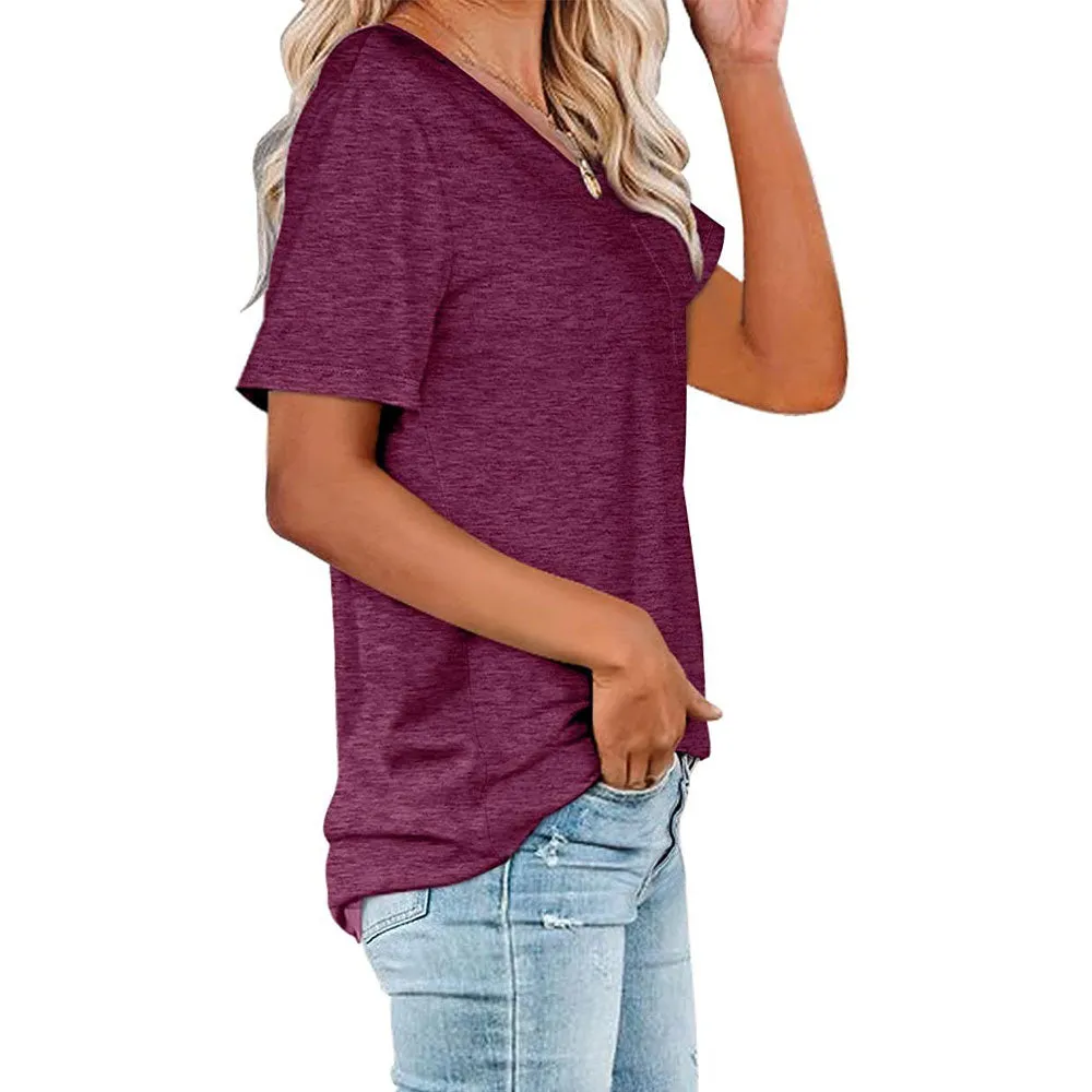 Women V Neck T Shirts Tee Tops
