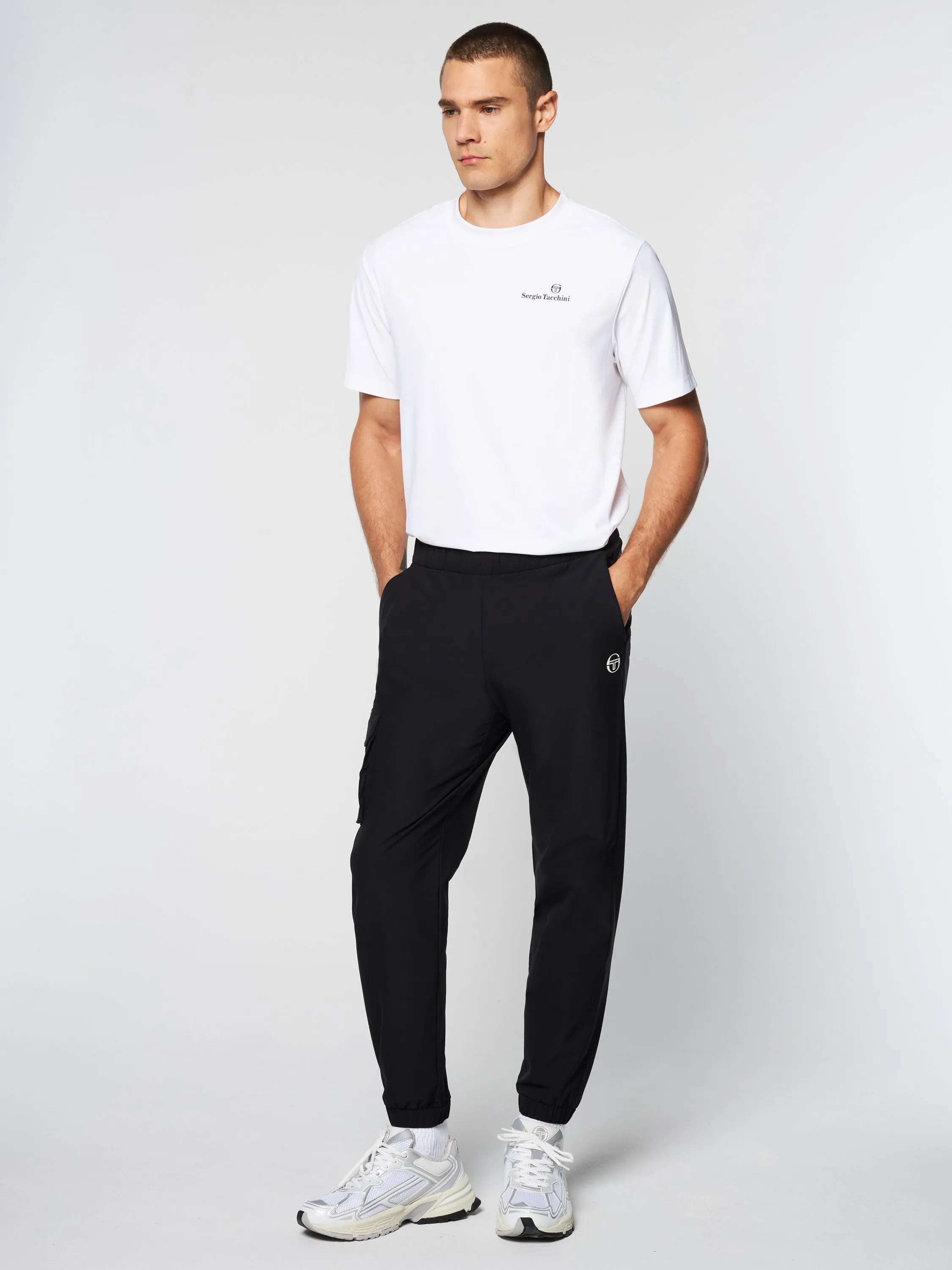 Woven Cargo Jogger Pants- Black
