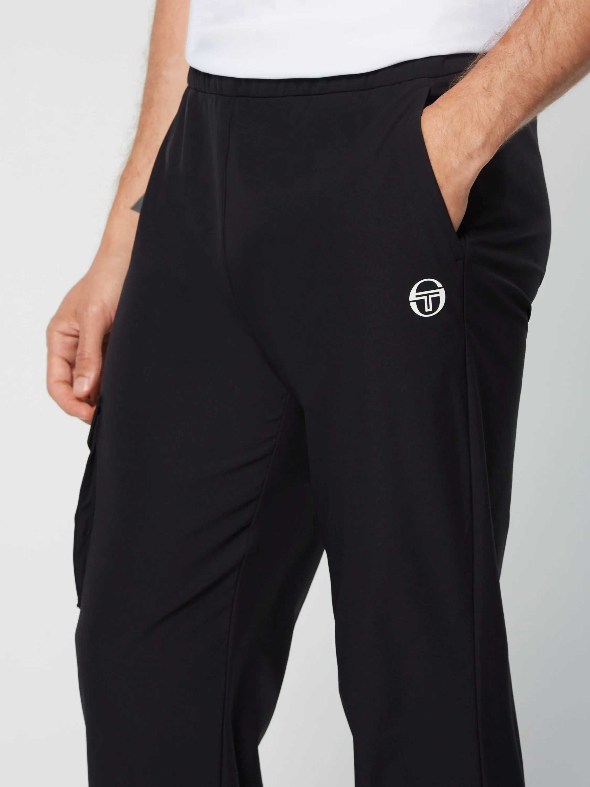 Woven Cargo Jogger Pants- Black
