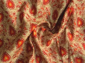 Yellow & Orange Traditional Premium Modal Chanderi Silk Fabric