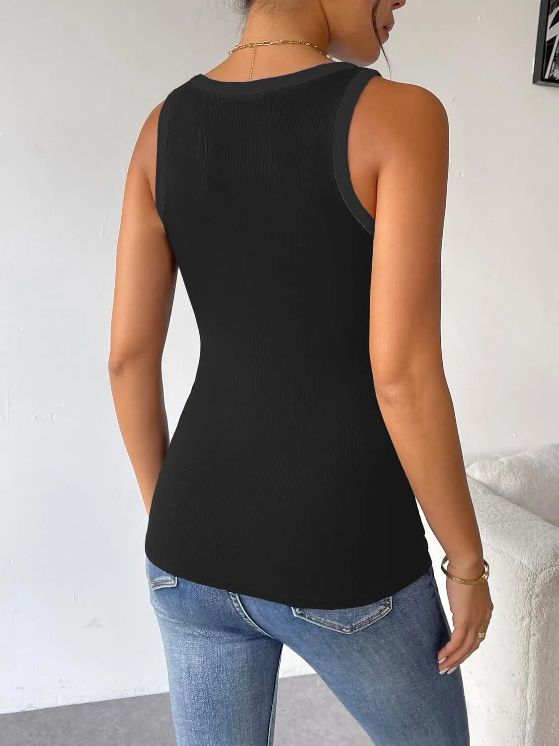 Zeagoo 2 Pack Tank Tops Sleeveless Ribbed Shirts